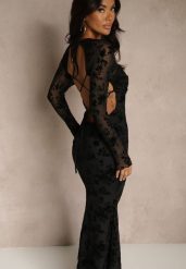 Czarna Sukienka VICES Bodycon z Siateczki Ozdobionej Wzorem w Kwiaty Rivita. Czarne sukienki damskie Renee, na imprezę, l, z aplikacjami, eleganckie, bez kołnierzyka, bez ramiączek, maxi, bodycon. Za 139.99 zł.