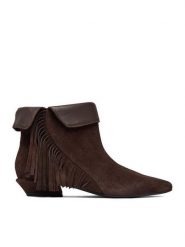 GINO ROSSI Botki EO-26124-03 Brązowy ciemny. Brązowe botki damskie Gino Rossi, bez wzorów, ze skóry, bez obcasa, na słupku, bez zapięcia. Za 399.99 zł.