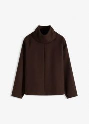 Sweter z golfem. Białe swetry nierozpinane damskie bonprix, bez wzorów, bez kołnierzyka, bez ramiączek. Za 124.99 zł.
