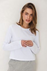 BLUZKA PENNY BIAŁA L - Flawless. Białe bluzki damskie Flawless, l, bez wzorów, z bawełny, klasyczne, bez kołnierzyka, bez ramiączek. Za 189.00 zł.