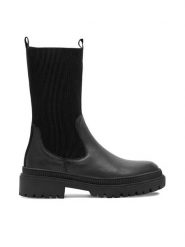 Lasocki Botki WI16-14097-10 Czarny. Czarne botki damskie Lasocki, bez wzorów, z materiału, bez obcasa, na płaskiej podeszwie, bez zapięcia. Za 249.99 zł.