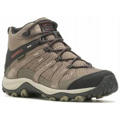 Buty trekkingowe męskie Merrell Alverstone 2 Mid WP. Czarne trekkingi męskie Merrell, bez zapięcia. W wyprzedaży za 599.99 zł.
