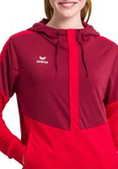 Damska bluza z kapturem Erima Squad. Czerwone bluzy damskie Erima, bez wzorów, z bawełny, sportowe, bez ramiączek, z kapturem. Za 194.95 zł.
