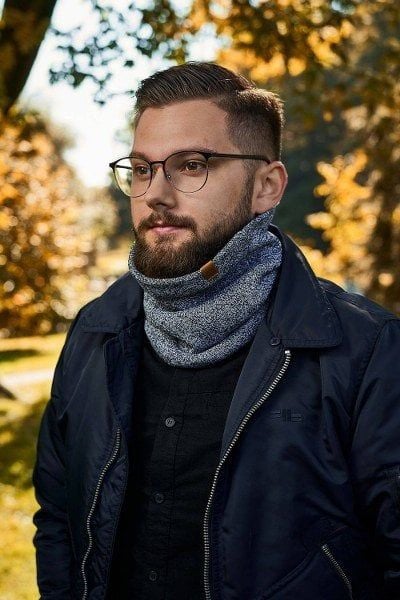 Męski zimowy ciepły komin z polarem K2-LGR. Szaliki męskie Brdrene, bez wzorów, z polaru. Za 68.79 zł.