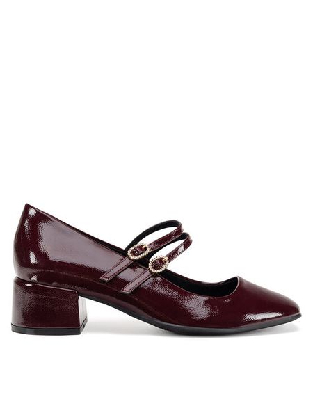 JENNY Czółenka LH24038-1 Bordowy. Czerwone czółenka damskie Jenny, bez wzorów, z materiału, bez obcasa, bez zapięcia. Za 129.99 zł.