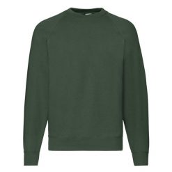 Klasyczna Bluza Raglanowa Unisex Dla Dorosłych. Zielone bluzy męskie fruit of the loom, m, bez wzorów, klasyczne, bez ramiączek, bez kaptura. Za 79.99 zł.