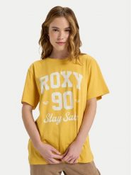 Roxy T-Shirt Hangloose The Sky ERJZT06020 Żółty Regular Fit. Żółte t-shirty damskie Roxy, s, bez wzorów, z bawełny, bez kołnierzyka, bez ramiączek. Za 109.99 zł.