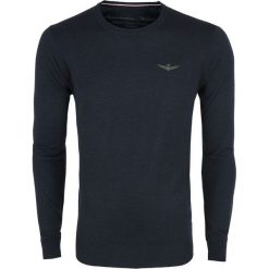 Sweter Aeronautica Militare. Niebieskie swetry męskie Aeronautica Militare, m, bez wzorów, z wełny, bez kołnierzyka, bez ramiączek. Za 299.00 zł.
