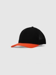 4F Czapka trucker z daszkiem uniseks - czarna S/M. Czarne czapki damskie 4F, na lato, bez wzorów, z syntetyku, sportowe. W wyprzedaży za 59.99 zł.