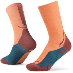 Skarpetki BUFF Merino Flamingo. Żółte skarpetki damskie Buff, bez wzorów, z elastanu. Za 99.99 zł.