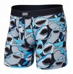 Bokserki termoaktywne Saxx Daytripper Boxer Brief Fly - shark tank/navy. Niebieskie bokserki męskie Saxx, bez wzorów. Za 154.52 zł.