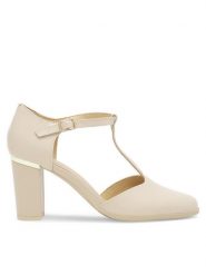 Lasocki Czółenka WYL3716-1Z Beżowy. Brązowe czółenka damskie Lasocki, bez wzorów, ze skóry, bez obcasa, bez zapięcia. Za 229.99 zł.