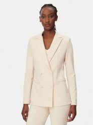 Rinascimento Marynarka CFC0128295003 Beżowy Slim Fit. Brązowe marynarki i żakiety damskie Rinascimento, bez wzorów, z syntetyku, bez kołnierzyka, bez ramiączek. Za 629.99 zł.