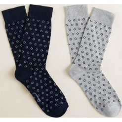 Mango Man - Skarpety Circle (2-pack). Szare skarpety męskie Mango Man, bez wzorów, z bawełny. W wyprzedaży za 24.90 zł.