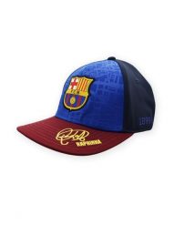 Czapka baseball FC Barcelona z autografem Raphiny - junior. Niebieskie czapki damskie FC BARCELONA, bez wzorów, z bawełny. Za 99.00 zł.