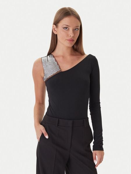 Patrizia Pepe Body 2M4504/338-J4R0 Czarny Slim Fit. Czarne body Patrizia Pepe, bez wzorów, z syntetyku. Za 969.99 zł.