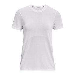 T-shirt do biegania damski Under Armour Seamless Stride. Białe t-shirty damskie Under Armour, xs, bez wzorów, sportowe, bez kołnierzyka, bez ramiączek. W wyprzedaży za 140.65 zł.