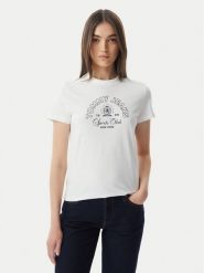 Tommy Jeans T-Shirt Heritage Logo DW0DW22816 Biały Regular Fit. Białe t-shirty damskie Tommy Jeans, xl, bez wzorów, z bawełny, bez kołnierzyka, bez ramiączek. Za 189.99 zł.