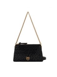 PINKO Torebka Double Mini Pelle Ai 25-26 PLTT 105359 A2WF Czarny. Czarne listonoszki damskie Pinko, bez wzorów, ze skóry, bez dodatków. Za 1,649.00 zł.