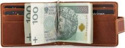 Belveder Portfel Męski z Klipsem Skórzany Brąz BW48. Portfele męskie Belveder, bez wzorów. Za 99.90 zł.