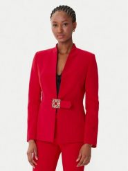 Rinascimento Marynarka CFC0126208003 Czerwony Slim Fit. Czerwone marynarki i żakiety damskie Rinascimento, bez wzorów, z syntetyku, bez kołnierzyka, bez ramiączek. Za 709.99 zł.