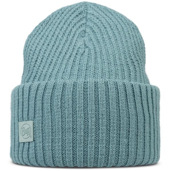 Czapka BUFF KNITTED BEANIE RUTGER BLUE GLASS. Niebieskie czapki damskie Buff, bez wzorów, sportowe. Za 159.90 zł.