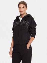 DKNY Sport Bluza DP5J9670 Czarny Regular Fit. Czarne bluzy damskie DKNY Sport, xs, bez wzorów, z syntetyku, sportowe, bez ramiączek, bez kaptura. Za 229.99 zł.