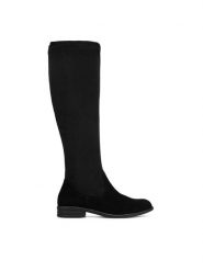 Lasocki Kozaki RST-MERLOT-01 Czarny. Czarne kozaki damskie Lasocki, bez wzorów, ze skóry, bez obcasa, na płaskiej podeszwie, bez zapięcia. Za 289.99 zł.