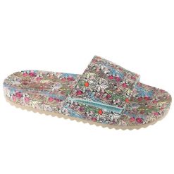 Klapki na basen damskie, Pop Ups 2 - Spring Crush. Klapki damskie Skechers, bez wzorów, bez obcasa, bez zapięcia. Za 119.99 zł.