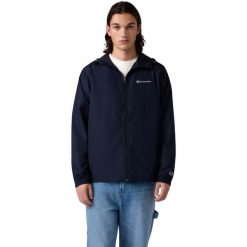 Kurtka męska Champion Windbreaker. Niebieskie kurtki męskie Champion, m, bez wzorów, z materiału, klasyczne. Za 148.99 zł.