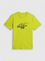 4F T-shirt regular z nadrukiem męski - zielony S. Zielone t-shirty męskie 4F, m, bez wzorów, z bawełny, bez kołnierzyka, bez ramiączek. Za 69.99 zł.