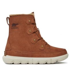 Śniegowce Sorel. Brązowe śniegowce damskie Sorel, bez zapięcia. Za 629.99 zł.