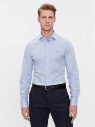 Tommy Hilfiger Koszula Cl Flex Poplin Rf Shirt MW0MW31219 Błękitny Regular Fit. Niebieskie koszule męskie Tommy Hilfiger, m, bez wzorów, z bawełny, bez kołnierzyka, bez ramiączek. Za 209.99 zł.
