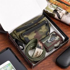 Zestaw męski portfel pasek saszetka moro Beltimore U97. Paski męskie . Za 89.90 zł.