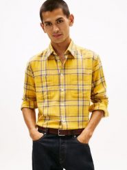 Tommy Hilfiger koszula casual Mężczyźni Regular Fit Bawełna żółty, XXL. Żółte koszule męskie Tommy Hilfiger, m, bez wzorów, z bawełny, casualowe, bez kołnierzyka, bez ramiączek. Za 229.95 zł.