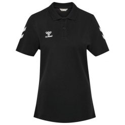Damska koszulka polo Hummel Go 2.0 Chevron. Czarne bluzki damskie Hummel, bez wzorów, sportowe, bez kołnierzyka, bez ramiączek. Za 214.50 zł.
