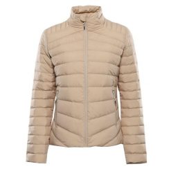 Kurtka damska puchowa Alpine Pro Retera. Brązowe kurtki sportowe damskie Alpine Pro, s, bez wzorów, z materiału, bez ramiączek, bez kaptura, trekkingowe. Za 419.00 zł.