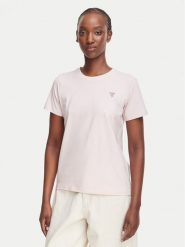 Guess Jeans T-Shirt W4YI10 J1314 Różowy jasny Regular Fit. Czerwone t-shirty damskie Guess Jeans, xl, z aplikacjami, z bawełny, bez kołnierzyka, bez ramiączek. Za 129.99 zł.