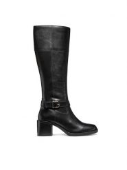 Geox Kozaki D Serilda 60 D56XXB 00043 C9999 Czarny. Czarne kozaki damskie Geox, bez wzorów, ze skóry, bez obcasa, na słupku, bez zapięcia. Za 729.99 zł.
