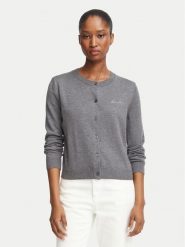 Guess Jeans Kardigan W6BR02 Z1245 Szary Regular Fit. Szare kardigany damskie Guess Jeans, xl, z aplikacjami, z jeansu, bez kołnierzyka. Za 389.99 zł.