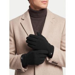 Rękawiczki Beverly Hills Polo Club. Czarne rękawiczki męskie Beverly Hills Polo Club, bez wzorów, z dzianiny. Za 49.99 zł.