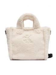 Calvin Klein Jeans Torebka Teddy Tote Bag IU0IU00355 Beżowy. Brązowe shopperki damskie Calvin Klein Jeans, bez wzorów, z jeansu, bez dodatków. Za 209.99 zł.