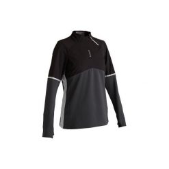 Bluza do piłki nożnej T500 damska. Czarne bluzy damskie KIPSTA, xl, bez wzorów, z elastanu, bez ramiączek, bez kaptura. Za 69.99 zł.