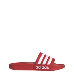 Klapki męskie basenowe Adidas ADILETTE. Białe klapki męskie Adidas, bez wzorów, z materiału, bez zapięcia. Za 119.00 zł.