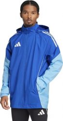 Kurtka męska Adidas Kurtka męska Tiro 25 Competition All-Weather niebieska JI8930 S. Niebieskie kurtki męskie Adidas, m, bez wzorów, bez kaptura. Za 409.31 zł.