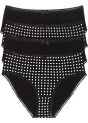 Figi maxi (4 pary). Czarne majtki damskie bonprix. Za 64.99 zł.