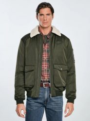 Kurtka męska bomber z kożuszkiem khaki Getnew 303. Zielone kurtki męskie BIG STAR, l, bez wzorów, z jeansu, militarne, bez kaptura. Za 459.99 zł.
