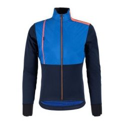 Kurtka rowerowa męska Santini Vega Absolute. Niebieskie kurtki sportowe męskie SANTINI, m, bez wzorów, bez kaptura, rowerowe. Za 519.99 zł.
