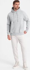 Ombre Męskie dresowe spodnie joggery na gumce z przeszyciami białe V4 OM-PASK-0142 XXL. Białe spodnie sportowe męskie Ombre, m, bez wzorów, z dresówki. Za 59.99 zł.