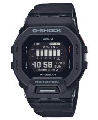 Zegarek męski Casio GBD-200-1ER, Quartz, 44mm, 20ATM. Czarne zegarki męskie Casio, bez wzorów, z materiału. Za 745.00 zł.